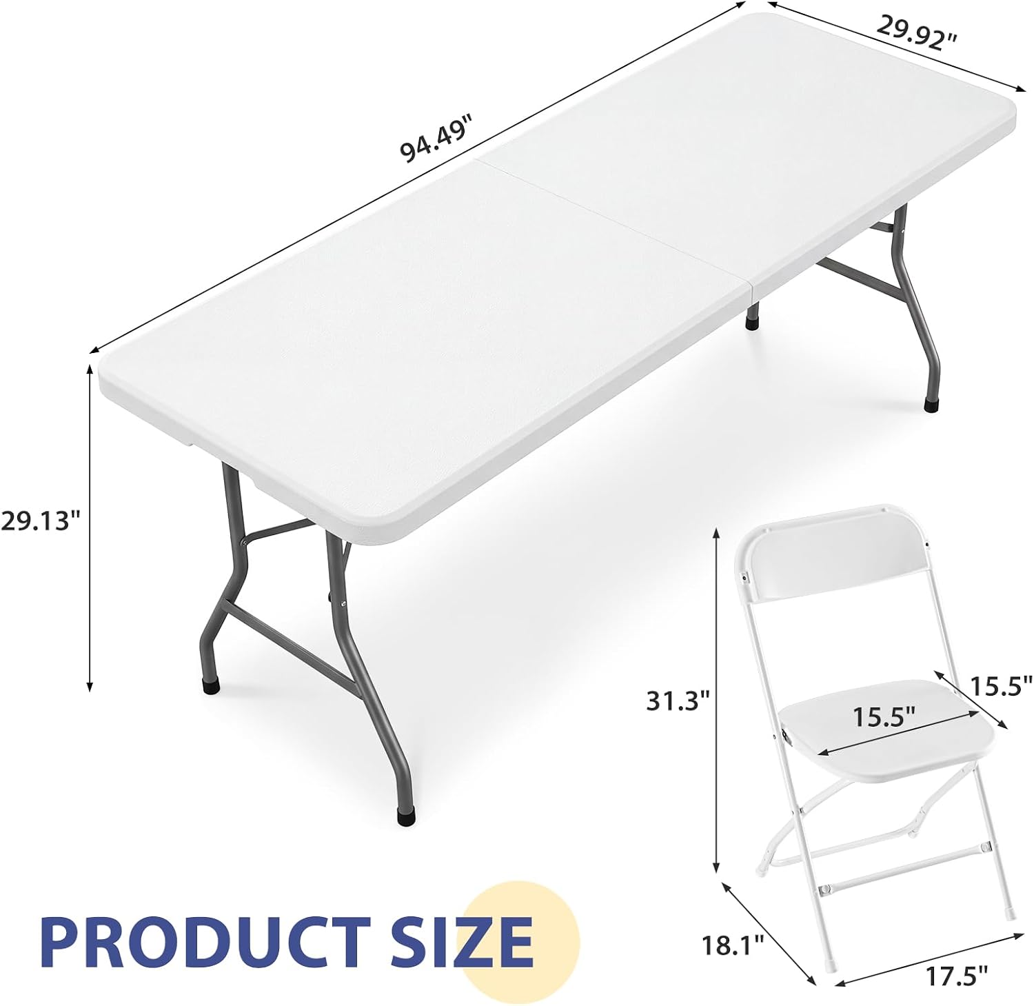 Detalle de Sweetcrispy Folding Picnic Table, 8-Foot