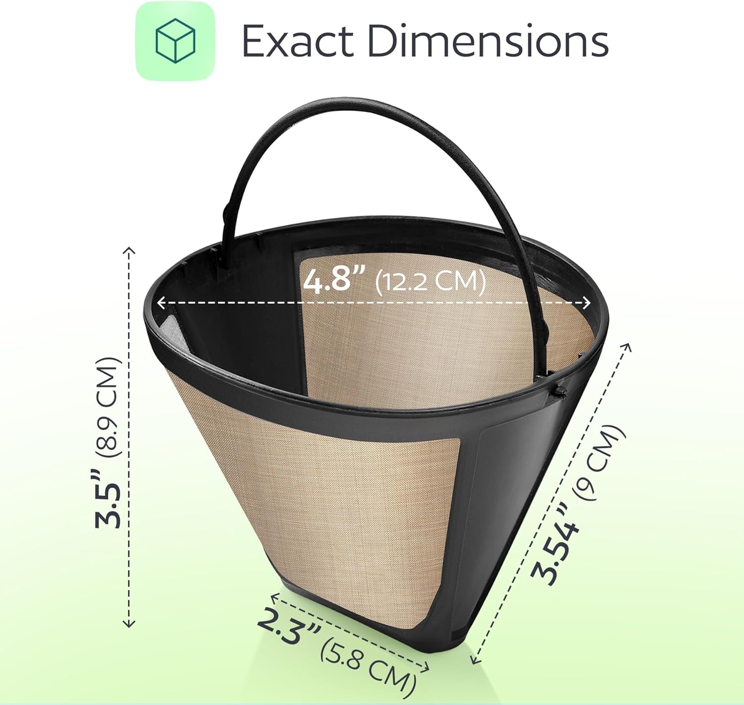Detalle de 2-Pack #4 Reusable Permanent Cone Coffee Filters for Cuisinart & Ninja Makers