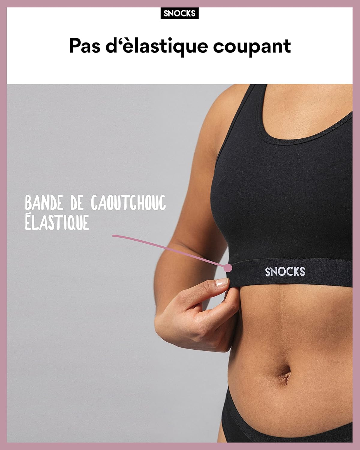 Detalle de Snocks 1-Pack Soutien-Gorge Souple Bustier Femme – coton bio, confort au quotidien