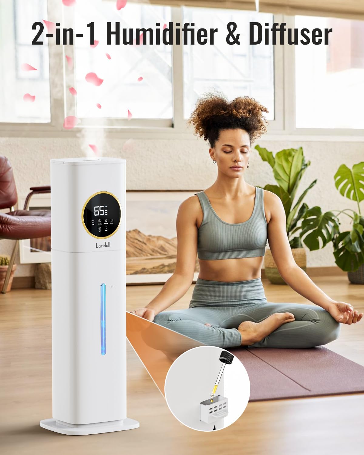 Detalle 2 de Lacidoll LCD-MH-2303-W-CA 8 L Cool Mist Humidifier with Top Fill