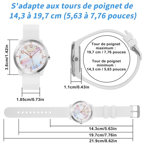 Thumbnail 5 de SOCICO Montre Analogique pour Enfant – Étanche 50M, Lisible et Mouvement Japonais
