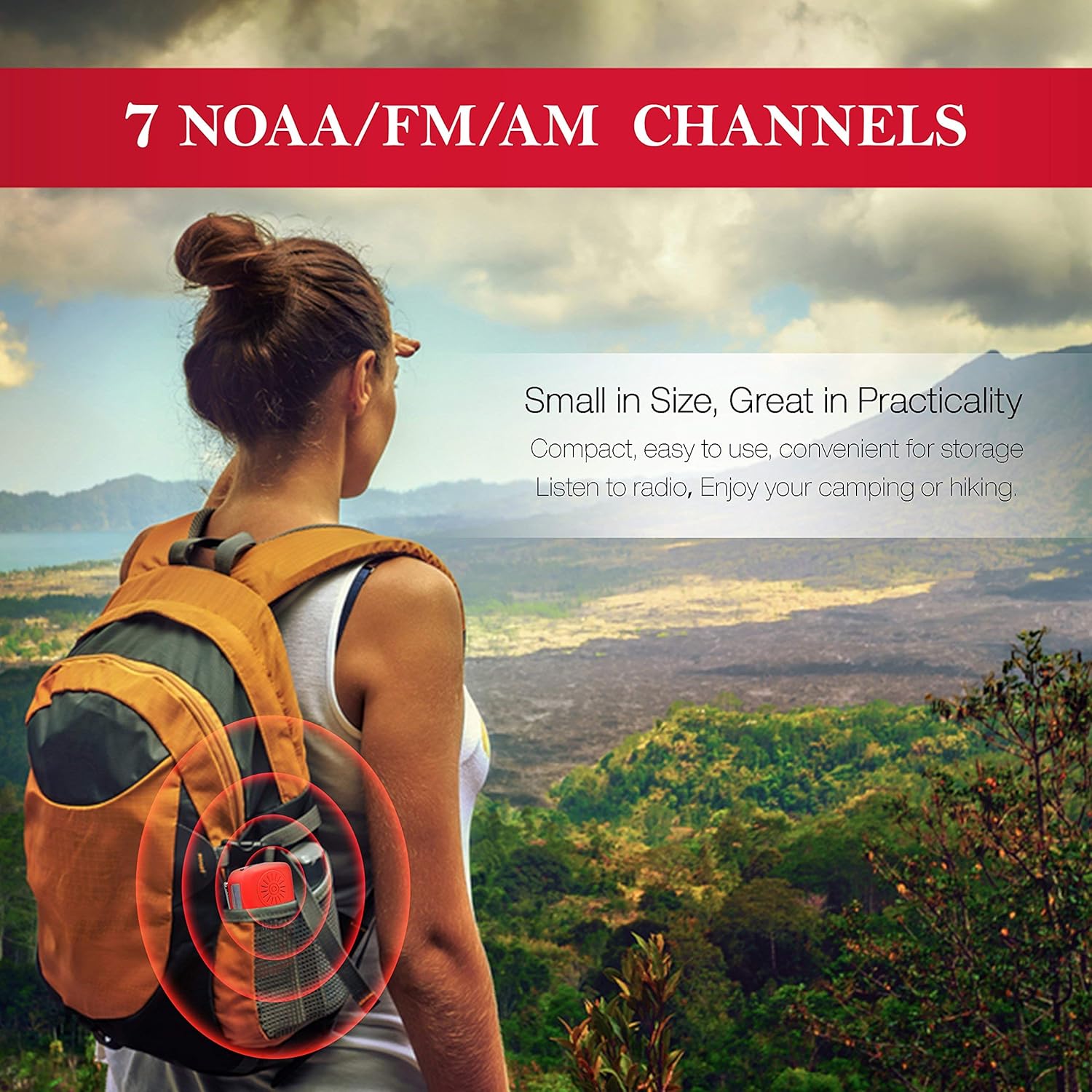 Thumbnail 6 de RunningSnail Emergency Hand Crank Radio with LED Flashlight, AM/FM NOAA Weather Radio & 2000mAh Power Bank