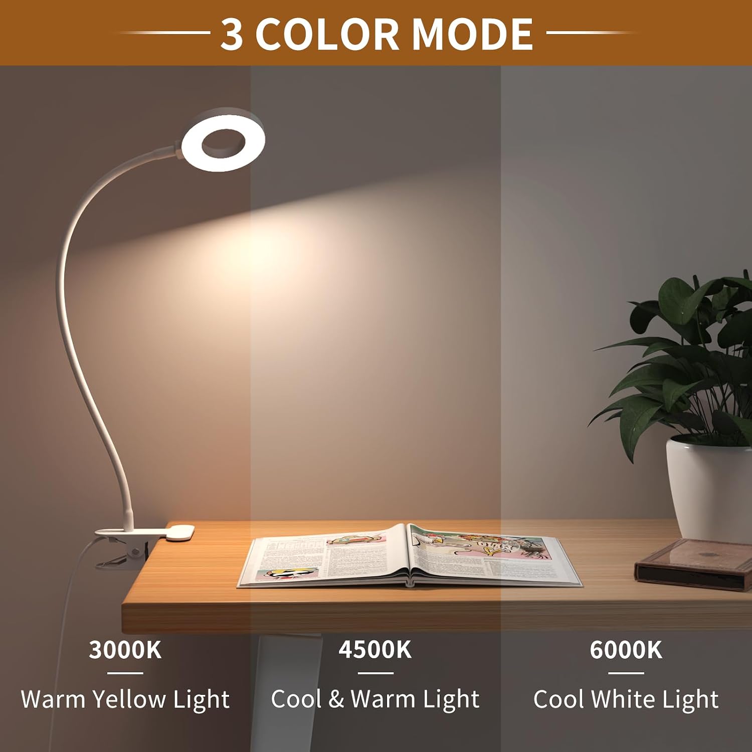 Detalle 2 de iZELL 23 LED Leselampe Dimmbar 40 cm