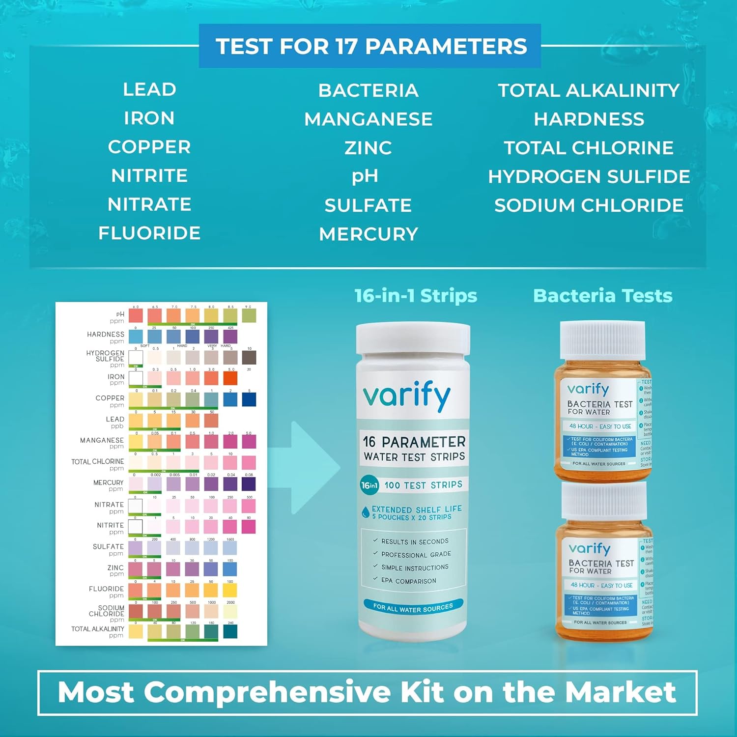 Thumbnail 2 de Varify Premium Water Test Kit 17-in-1
