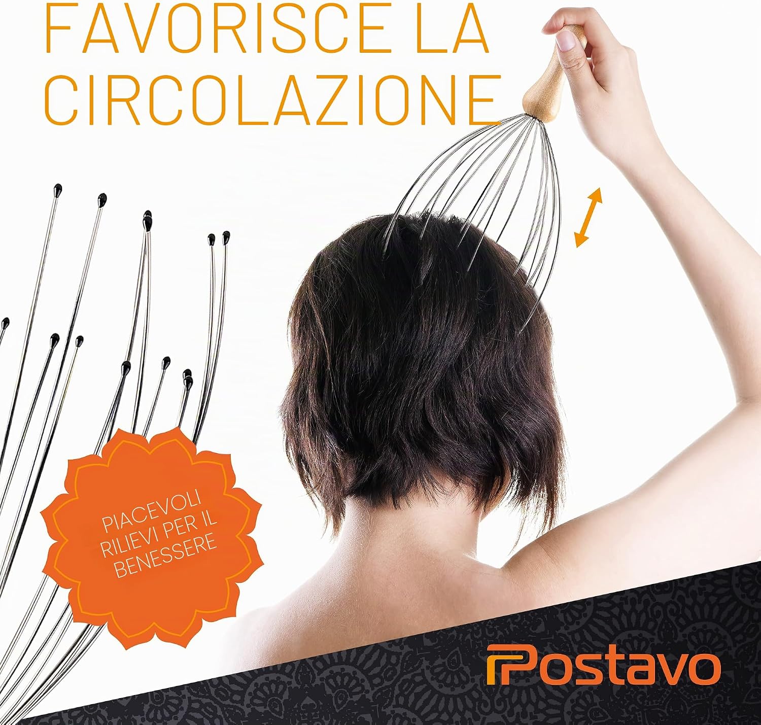 Thumbnail 3 de Postavo [ORIGINA] Massaggiatore per la testa a ragno – massaggiatore per la testa con 20 dita, relax profondo e stimolazione della circolazione
