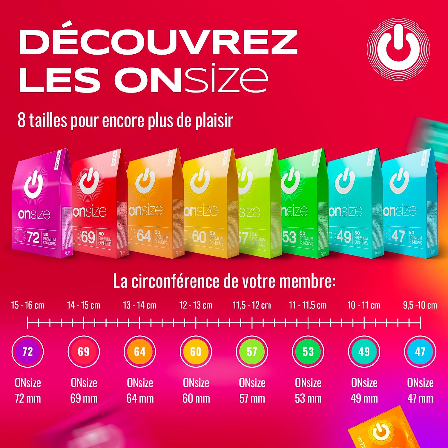 Thumbnail 6 de ON) Préservatifs Super Fins 54 mm – pack de 100, ultra fins (0,055 mm) avec gel lubrifiant silicone