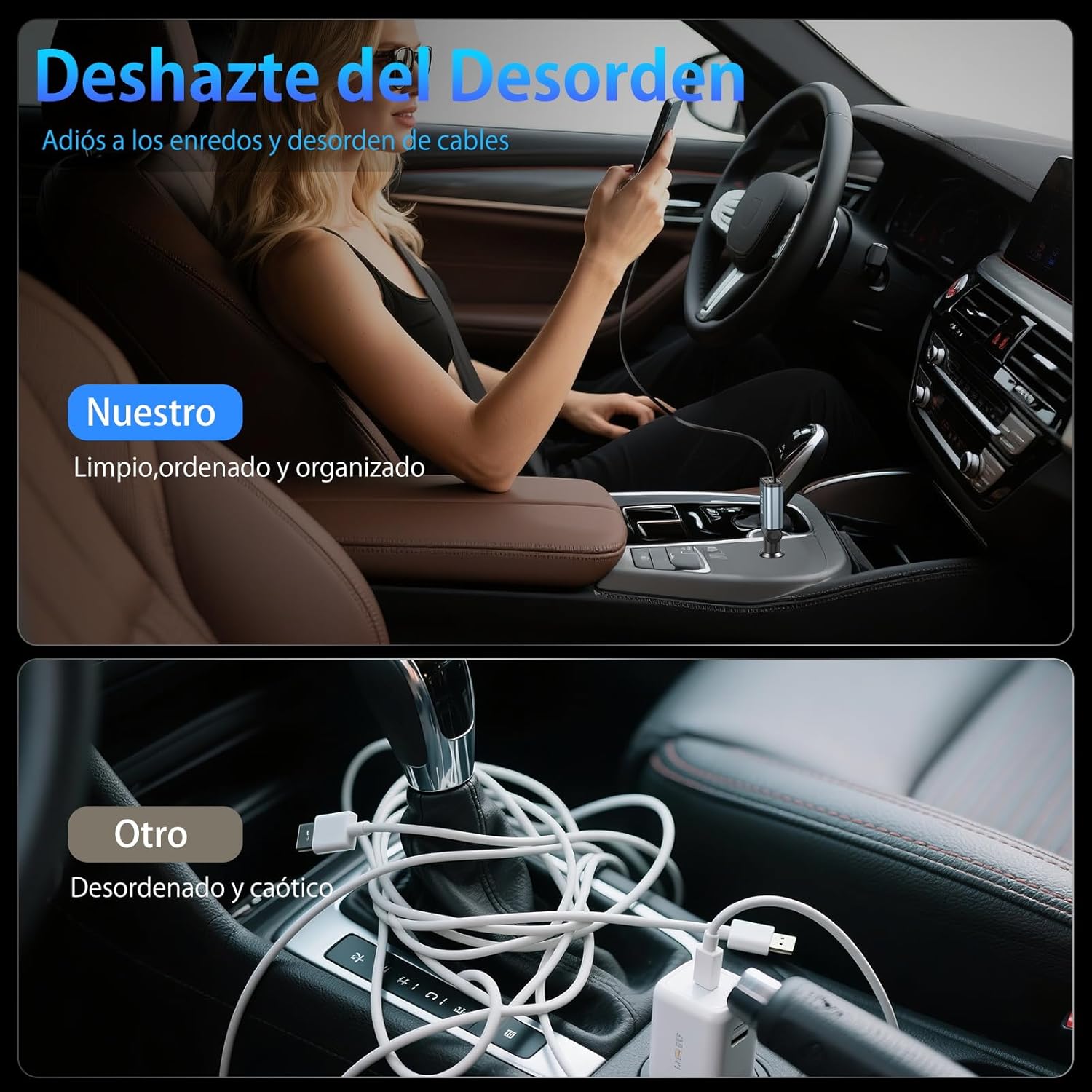 Thumbnail 3 de DUEDUE 3 En 1 Cargador de Coche Rápido 🔌 Plegable 180°