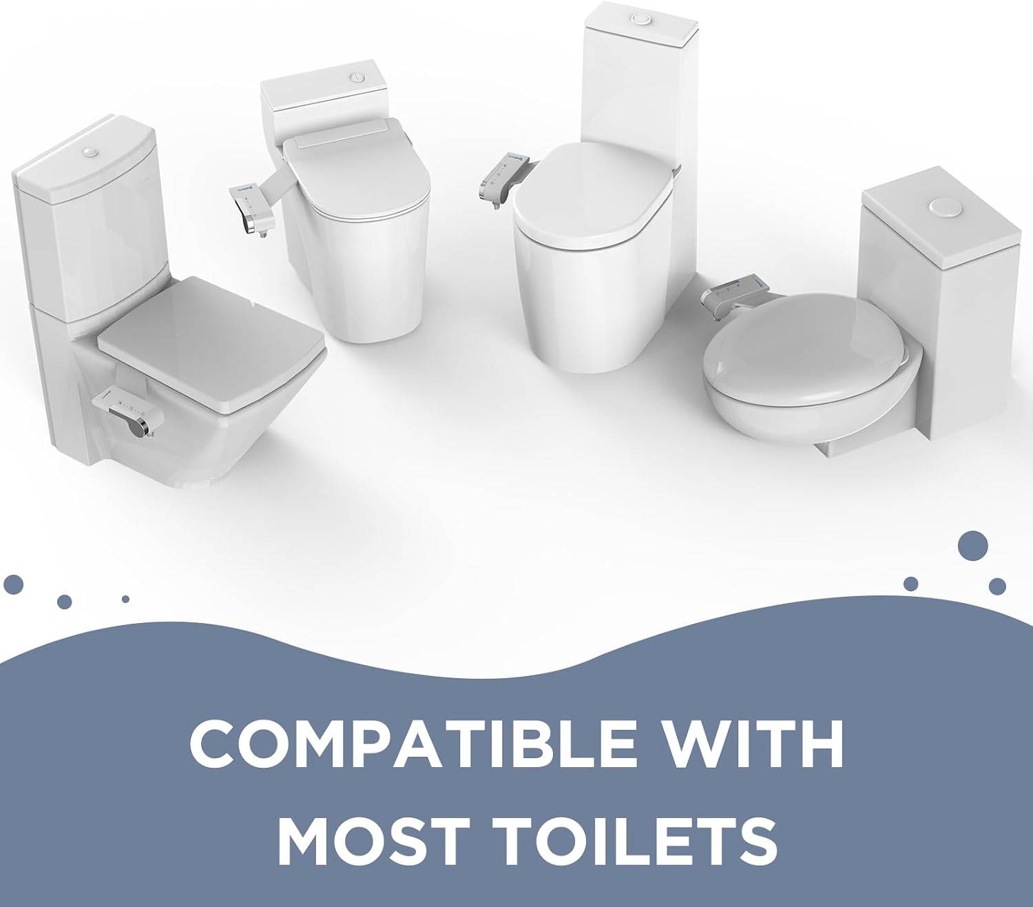 Thumbnail 6 de HOPOPRO Non-Electric Dual-Nozzle Bidet Attachment with Adjustable Pressure, Silver