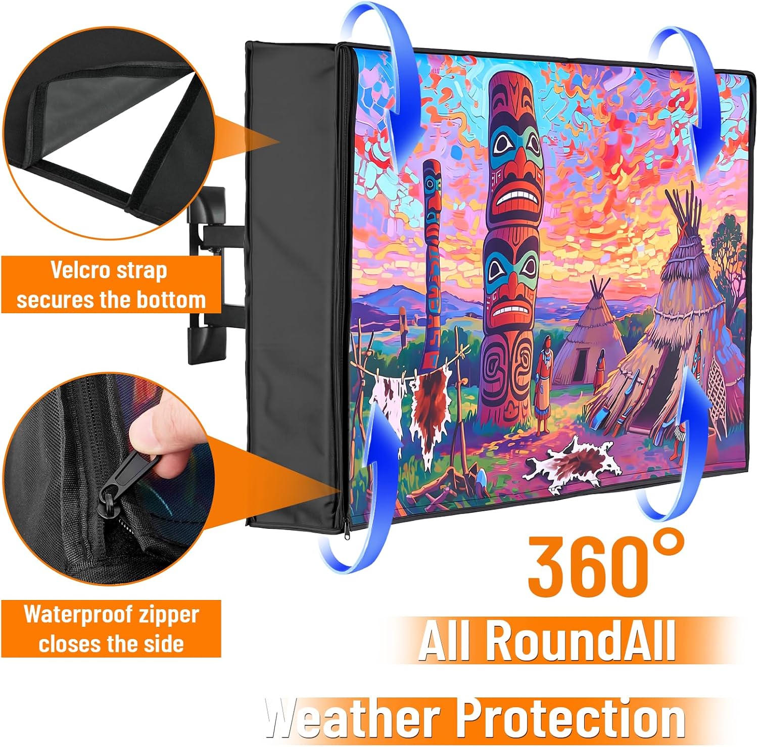 Detalle de Youlvy Outdoor TV Cover 50-55 inch: Weatherproof Shield for Your Outside TV