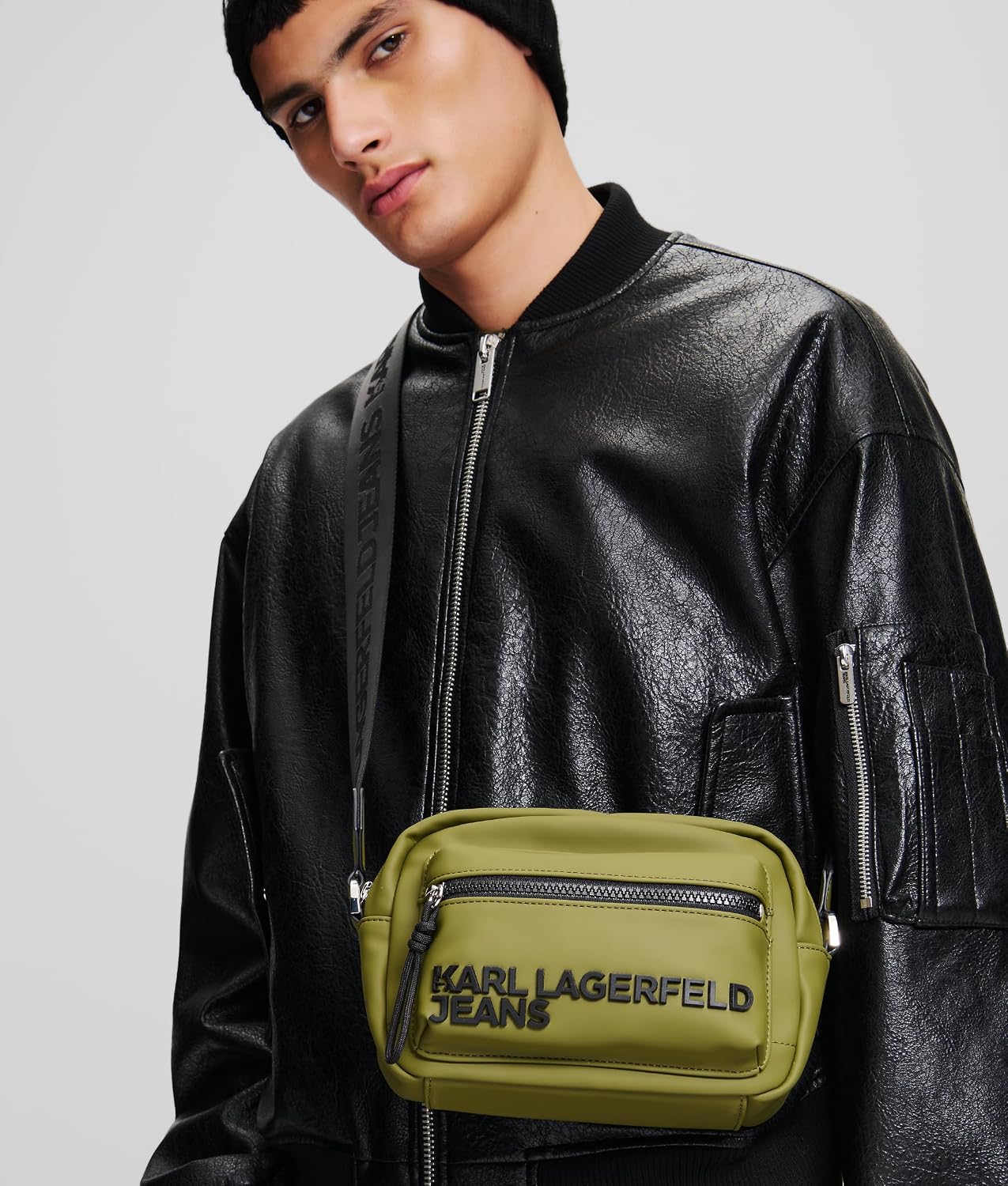 Thumbnail 4 de KARL LAGERFELD JEANS Uomo Utility Coated Crossbody in Ivy Green