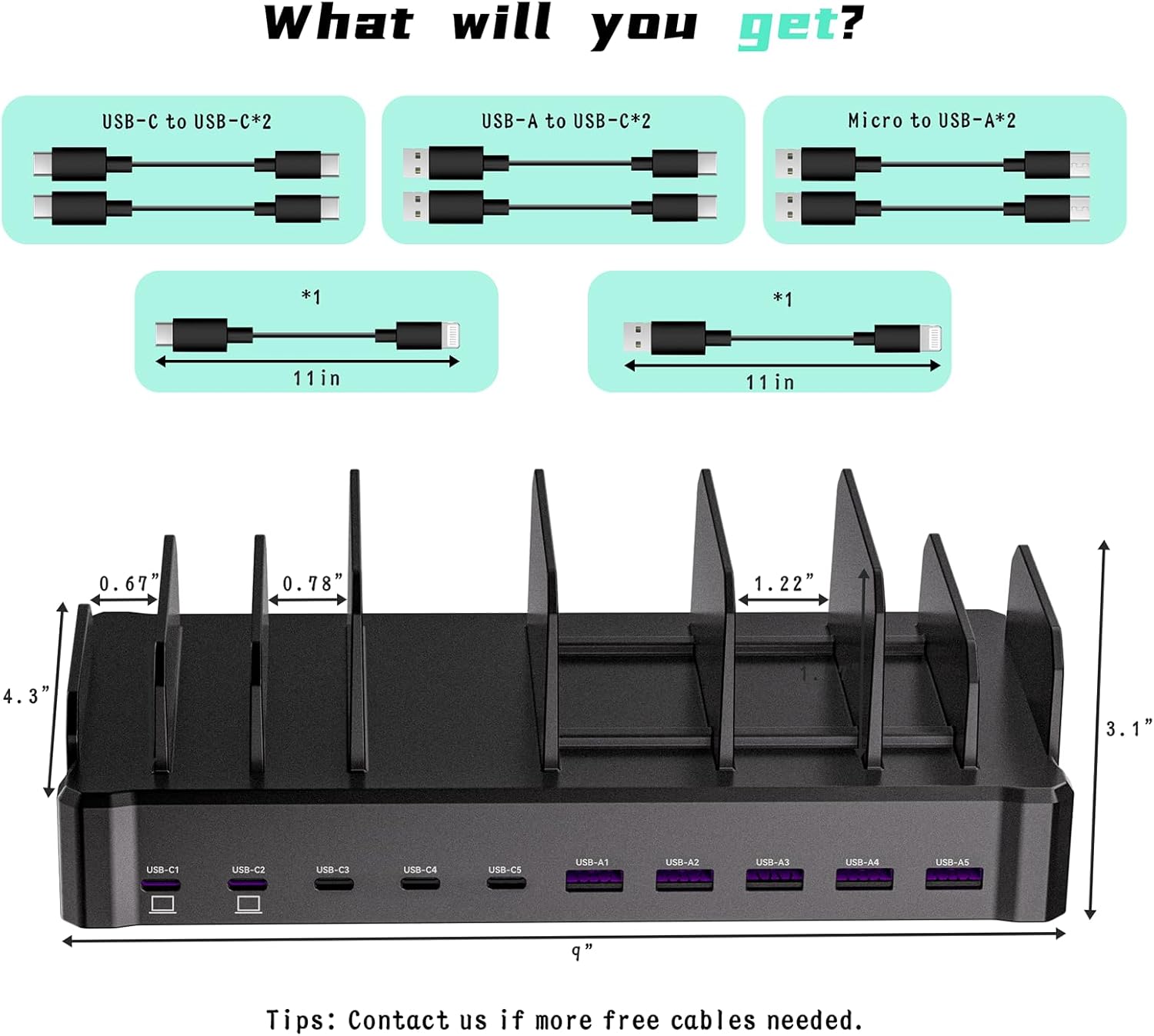 Thumbnail 6 de Zobirez 420W 10-Port Charging Station for Multiple Devices 🔌