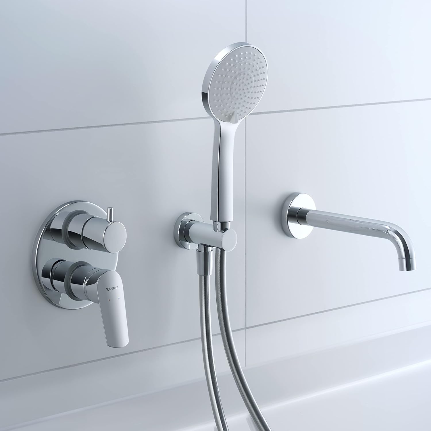 Thumbnail 4 de Duravit Coude de raccordement mural universel chromé avec support de douche inclus