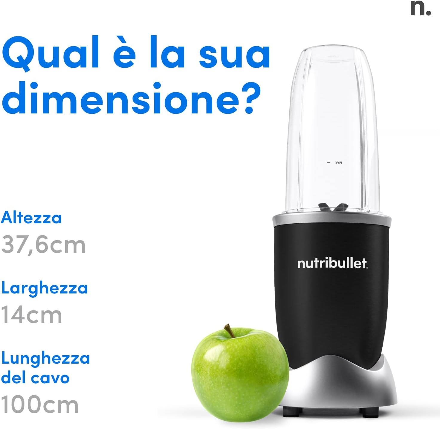 Detalle 2 de Nutribullet Pro 900 NB904B: frullatore multifunzione da 900 W per smoothie sani