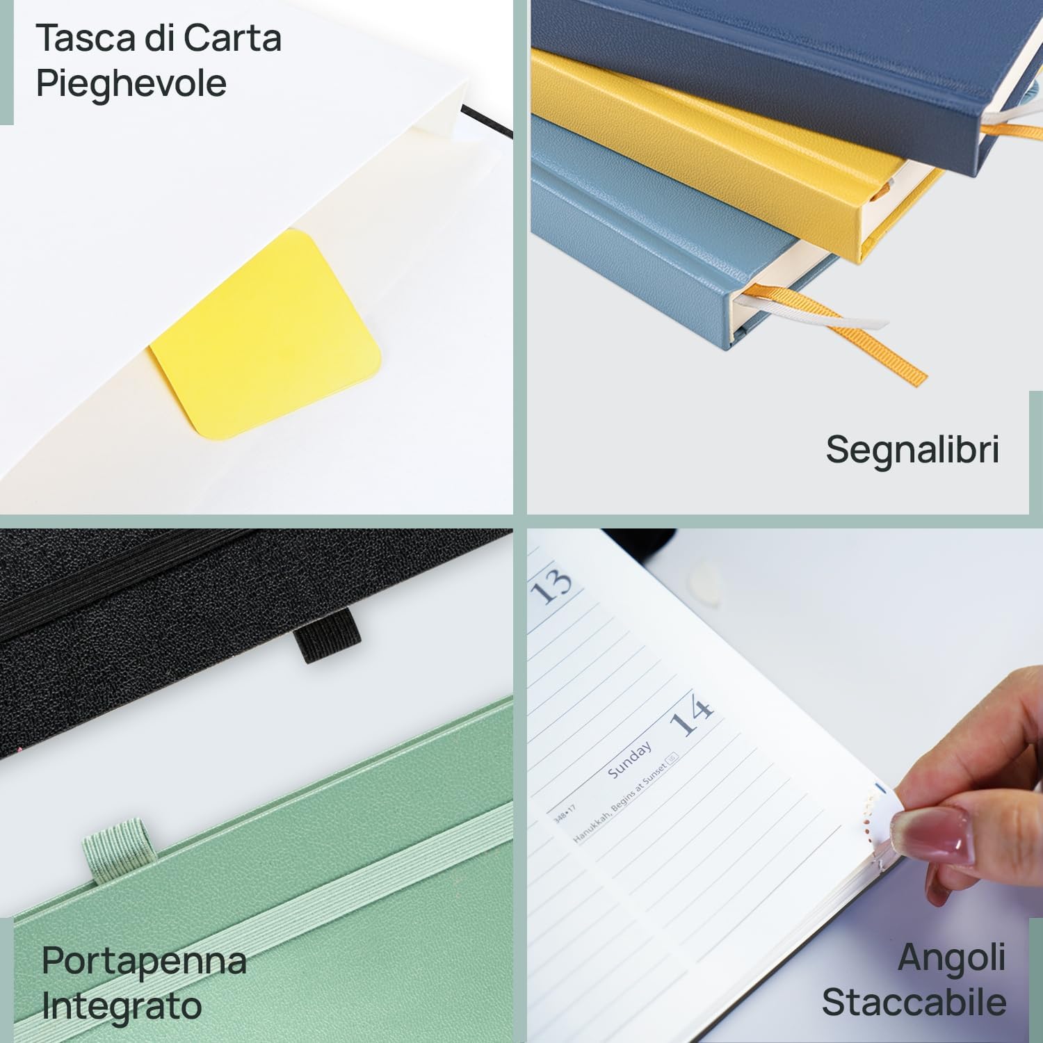 Detalle 2 de PR0RUN Agenda 2026-2027 Settimanale Verticale 22x16,5 cm, Copertina Rigida, Rosa Chiaro