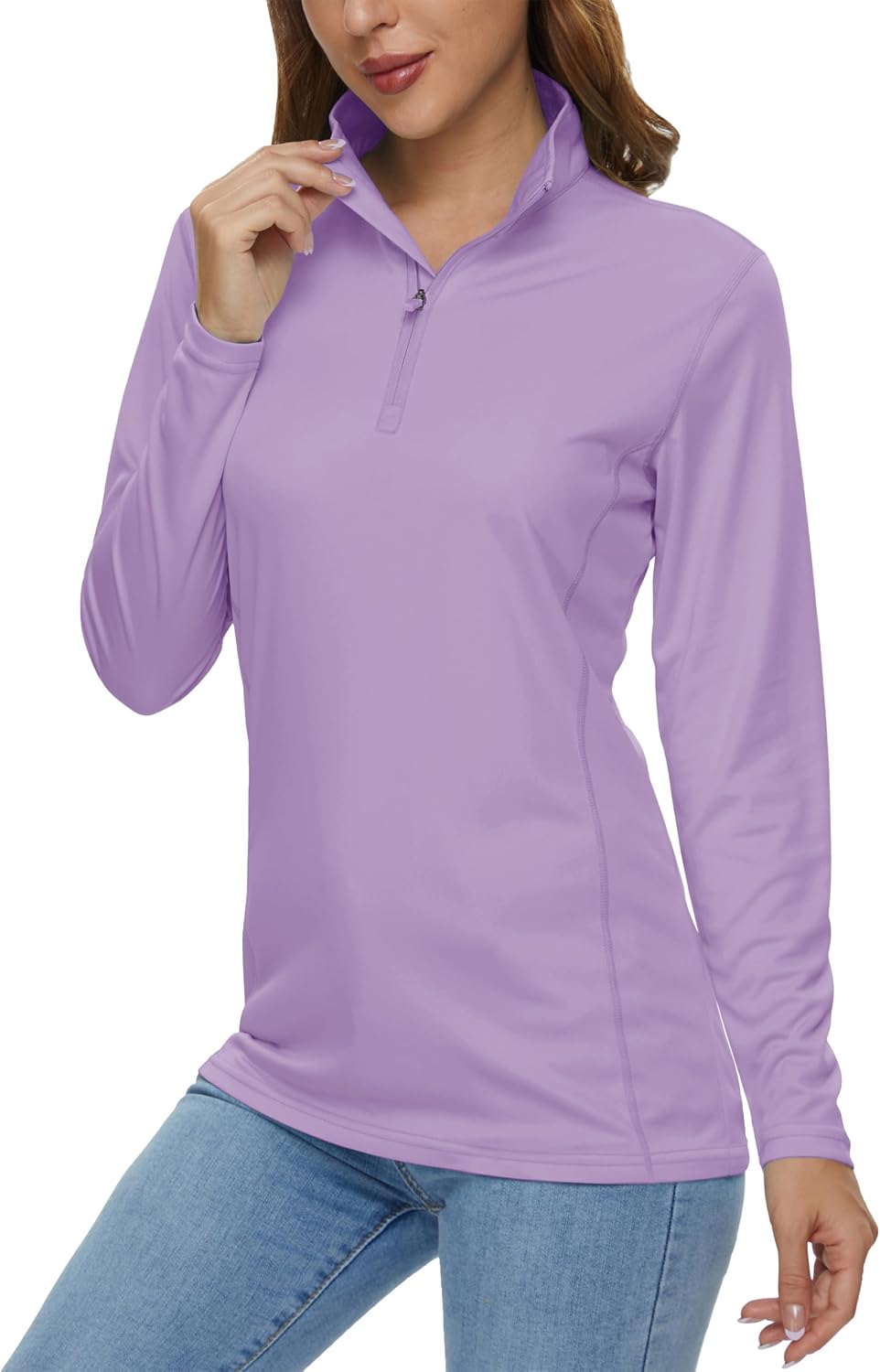 Detalle de MAGCOMSEN Women's Quarter-Zip Polyester Shirt