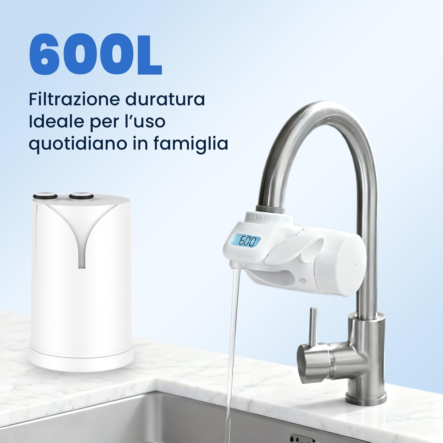 Detalle de GLACIER FRESH GF-67-UF filtro rubinetto Ultrafiltrazione 600L (2 pezzi) per Brita On Tap V/Pro V-MF/HF, 5 stadi