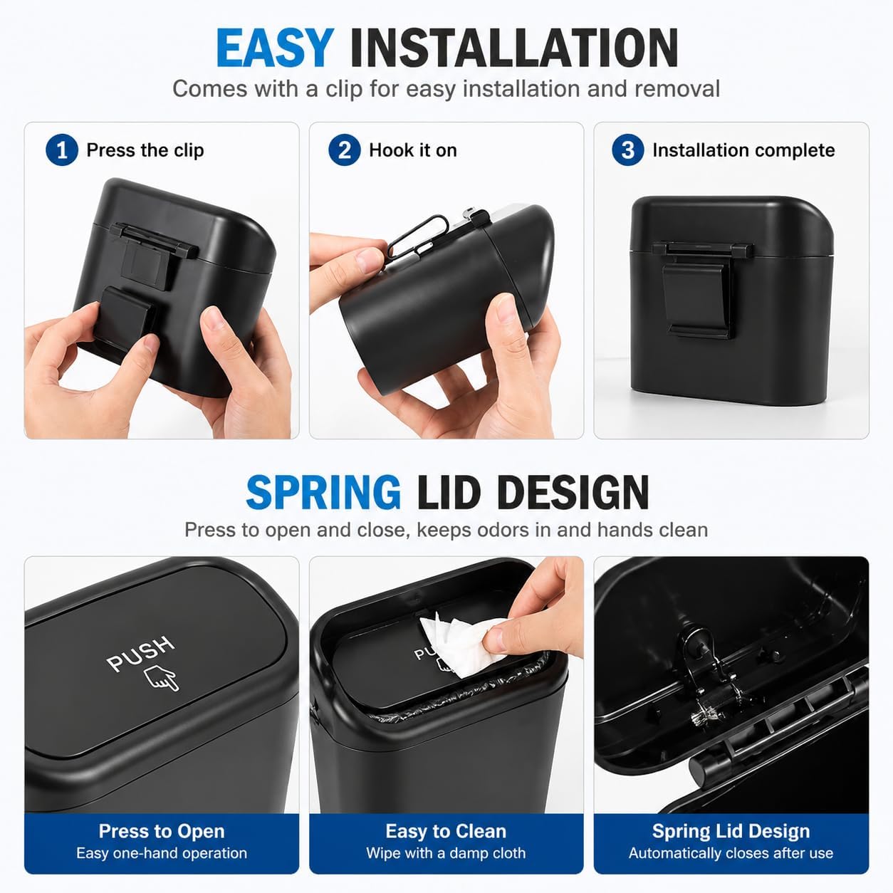 Thumbnail 4 de EnthuLove mini car trash bin 2-pack with 150 bags