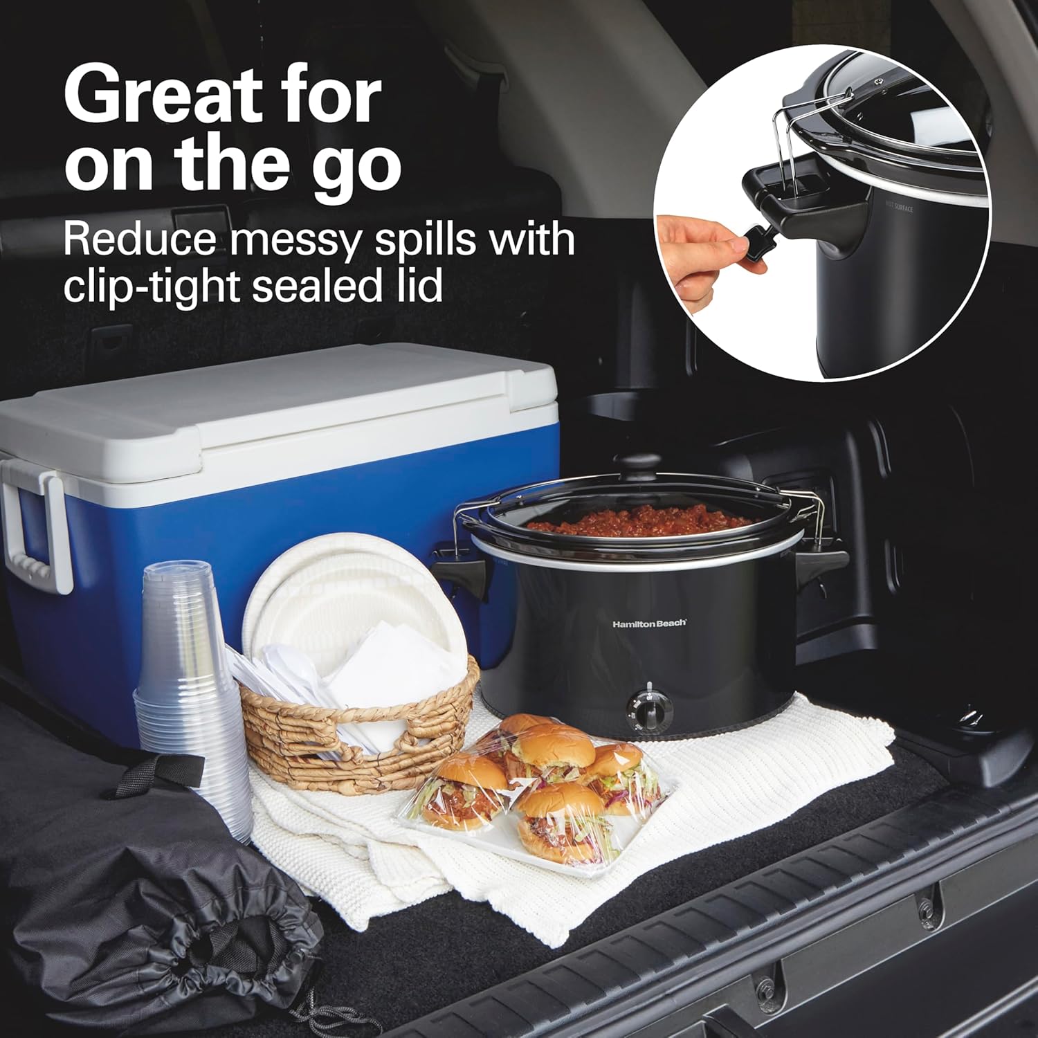 Thumbnail 2 de Hamilton Beach 10 Quart Slow Cooker with Lid Lock 🥘