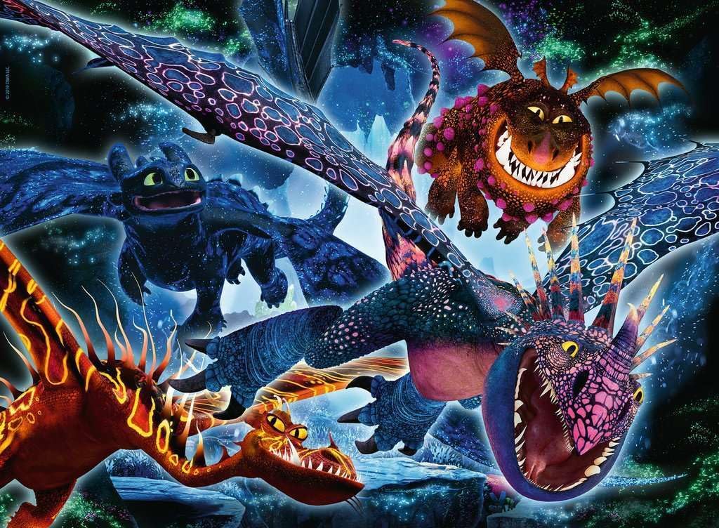 Thumbnail 2 de Ravensburger Puzzle pour Enfants 13710 Dragons Lumineux – 100 pièces XXL, brille dans le noir