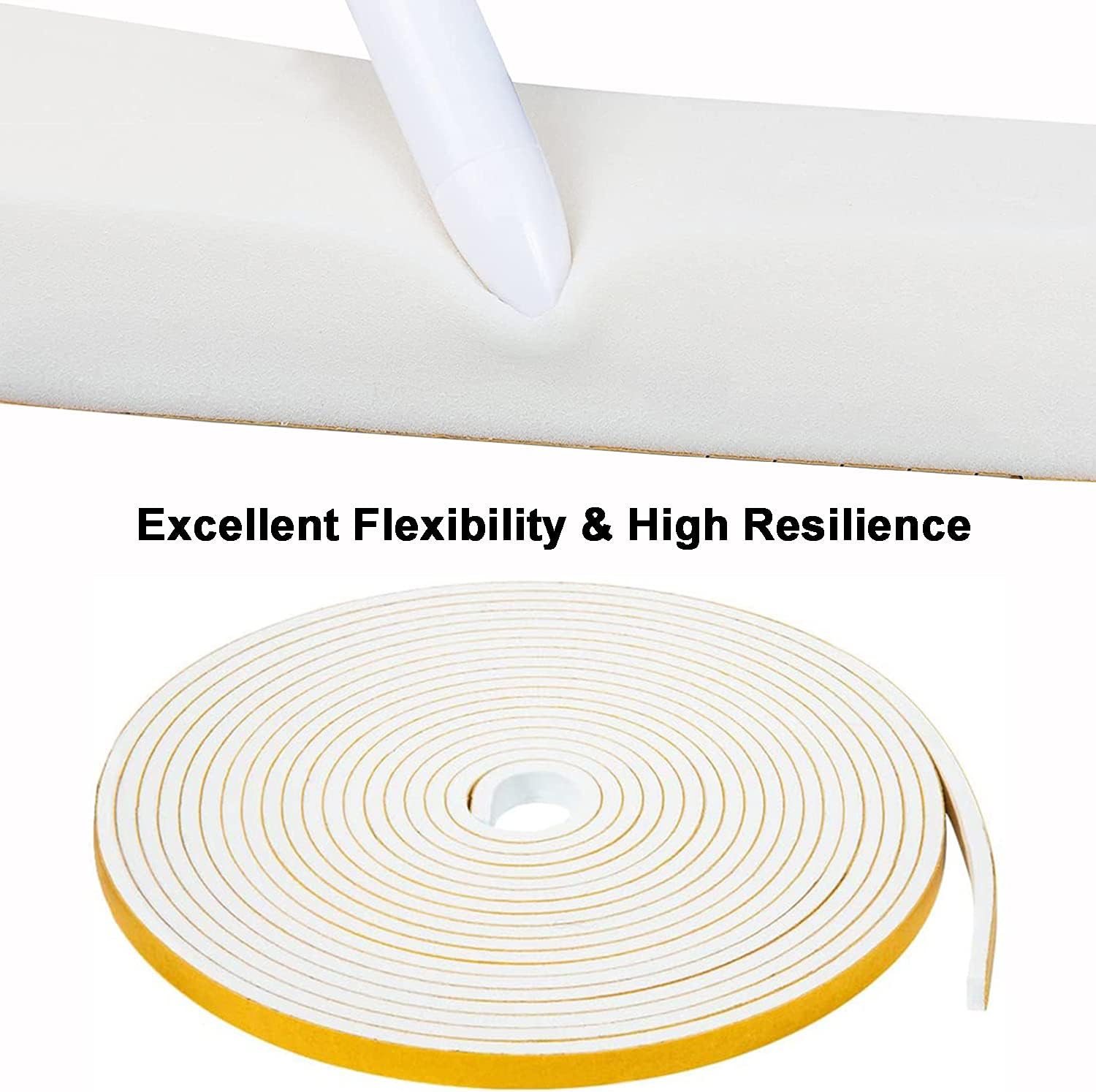 Thumbnail 3 de Dichtungsband Selbstklebend 12 mm x 3 mm, 12 m – Tür-/Fensterdichtung aus Neopren-Schaumstoff