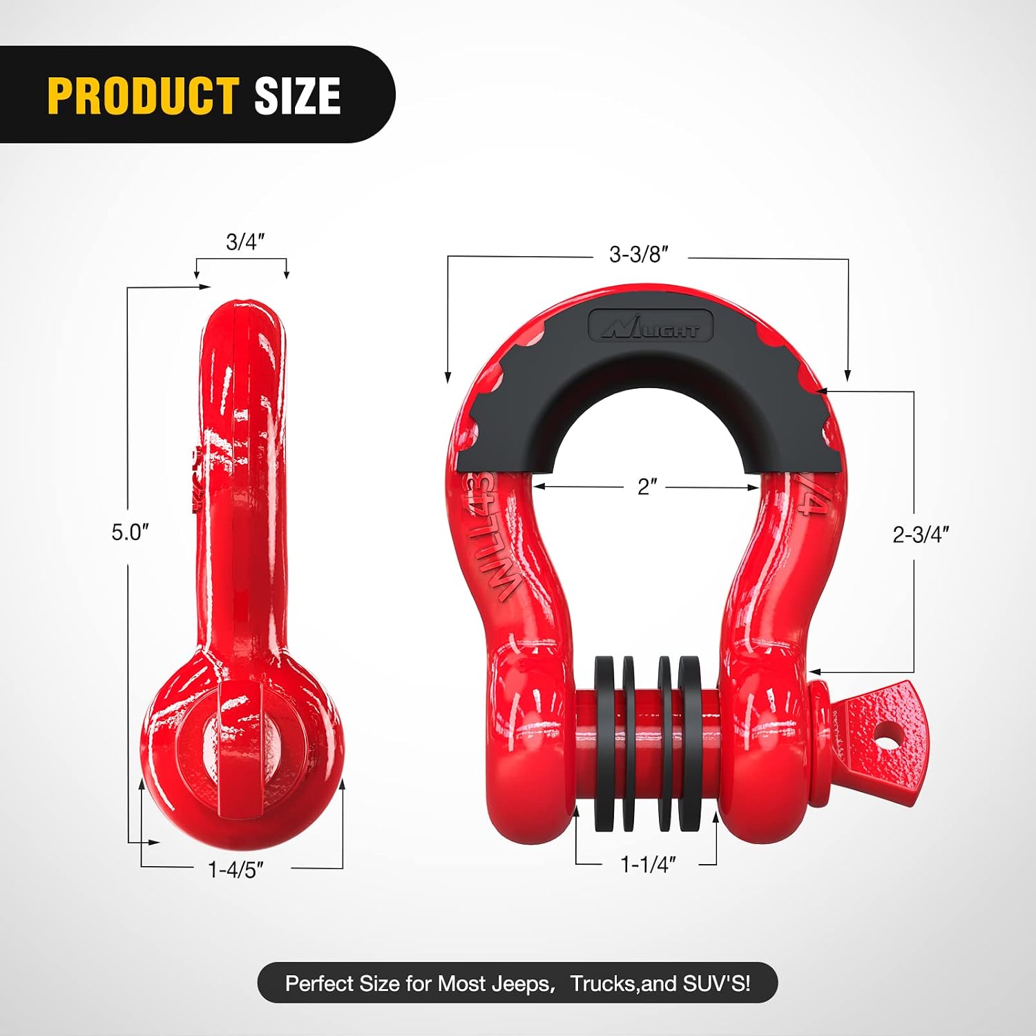 Thumbnail 1 de Nilight 3/4" D-Ring Shackle 4.75 Ton