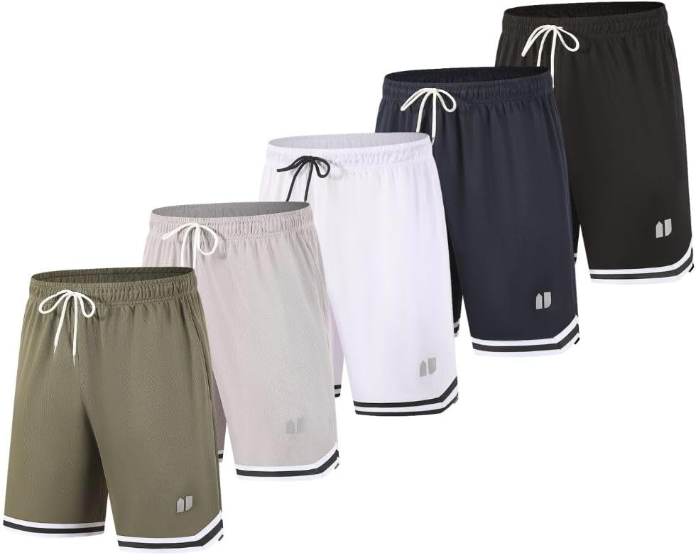 Thumbnail 5 de fovdtaa 5 Pack Mens Sports Shorts – Quick Dry Gym Shorts with Pockets and Elastic Waistband