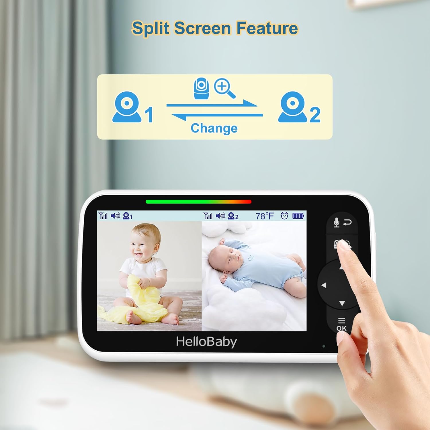 Detalle de HelloBaby Baby Monitor with 5-Inch Display