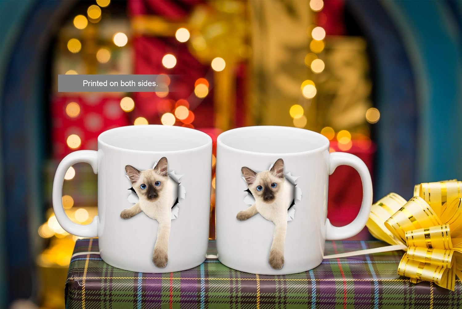 Detalle de Siamese Kitty Cat Coffee Mug - Ceramic Funny Mug