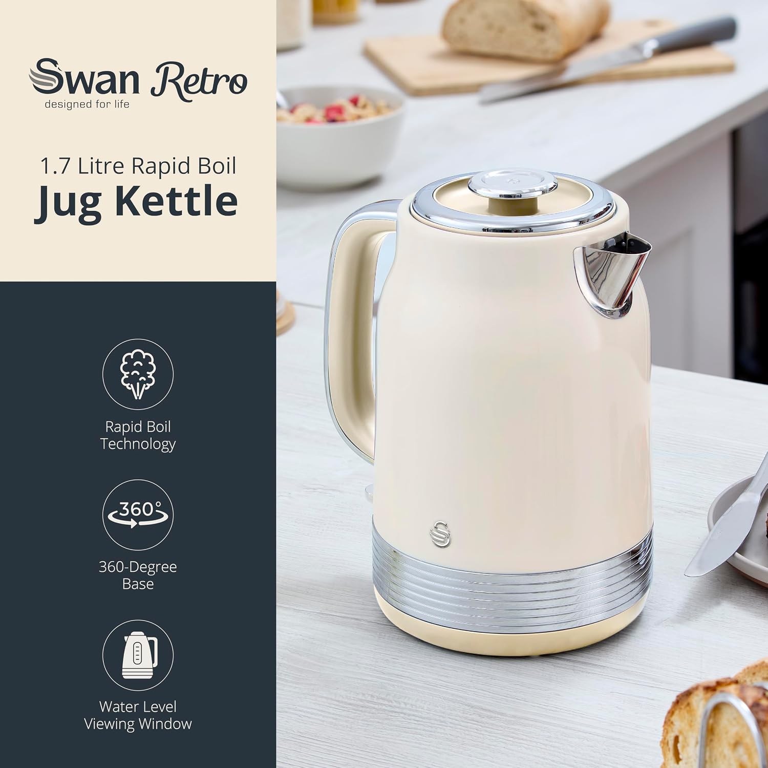 Detalle 2 de Swan SK19025C Retro Jug Kettle 1.7L