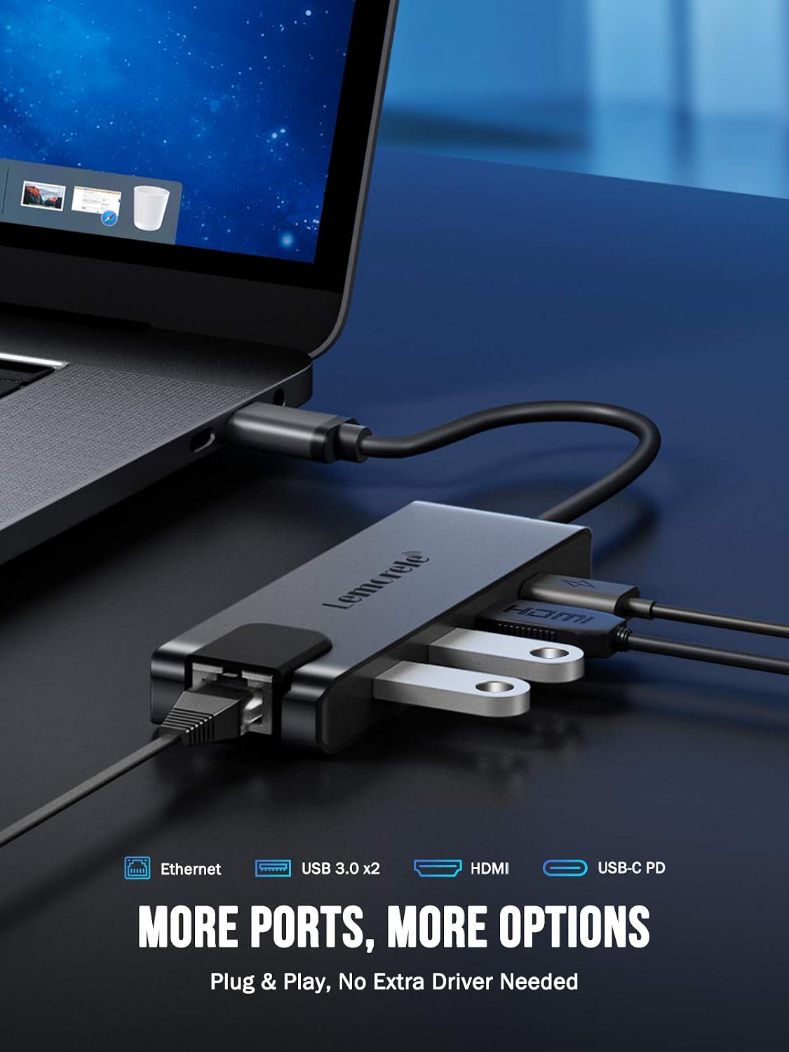 Thumbnail 6 de Lemorele Hub USB C 5 in 1 100 W