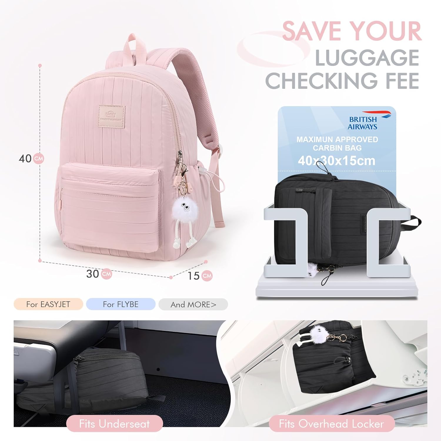 Thumbnail 2 de BAGZY Lightweight Travel Backpack for Cabin and Day-to-Day Use