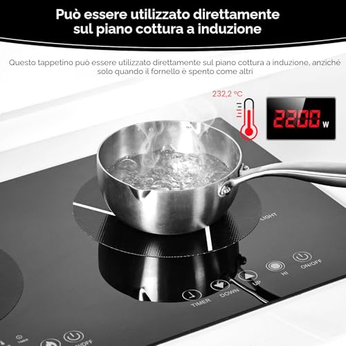 Thumbnail 6 de KitchenRaku Copri Piano Induzione in silicone, 5 pezzi antiscivolo neri