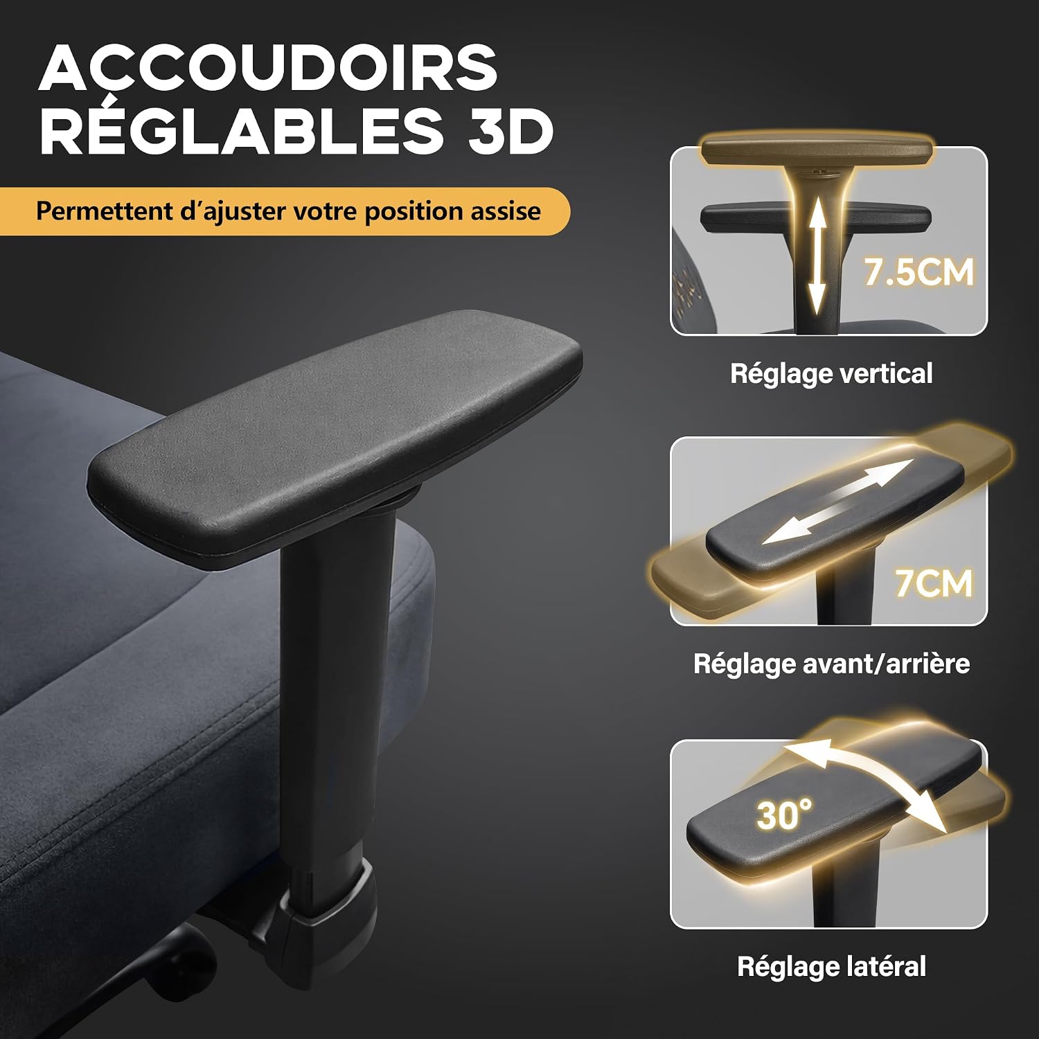 Thumbnail 6 de Riftracer Fauteuil Gaming Ergonomique avec Appui-Tête et Support Lombaire – Réglable, Repose-Pieds et Dossier 80–140°
