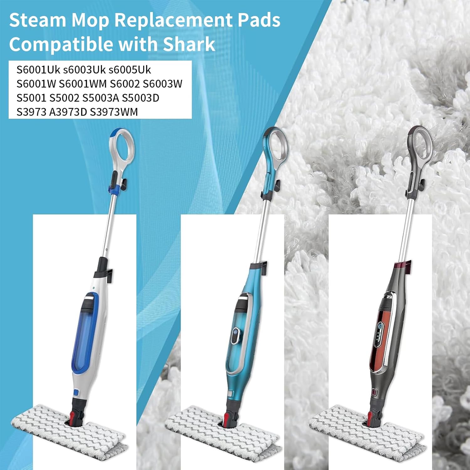 Detalle 2 de 4 Pack S6003UK Replacement Pads for Shark Steam Mop S6001UK / S6003UK Klik n’ Flip