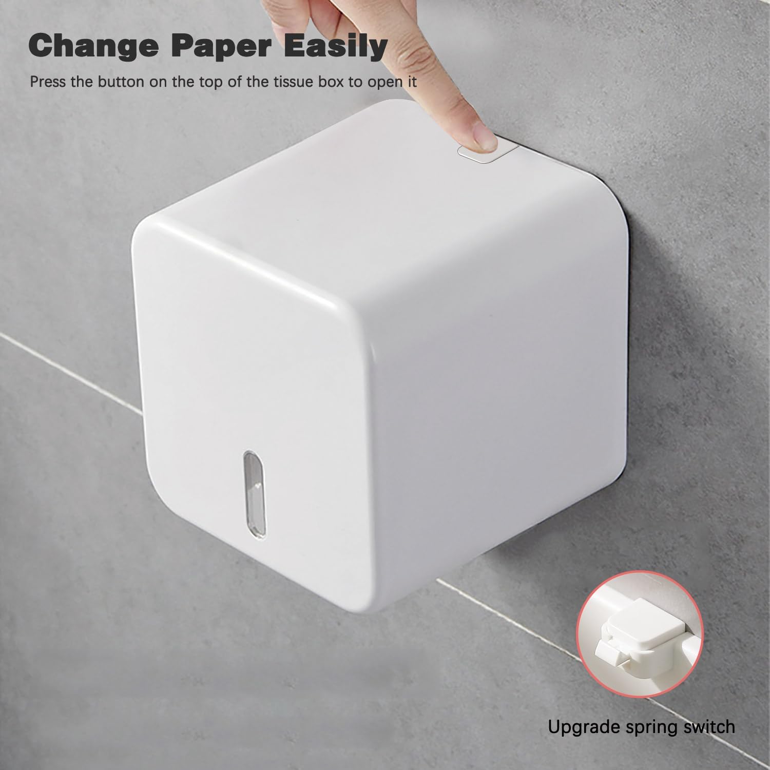 Thumbnail 2 de Colist porta rotolo di carta igienica autoadesivo da parete senza foratura (impermeabile, antipolvere, “a prova di gatto”)