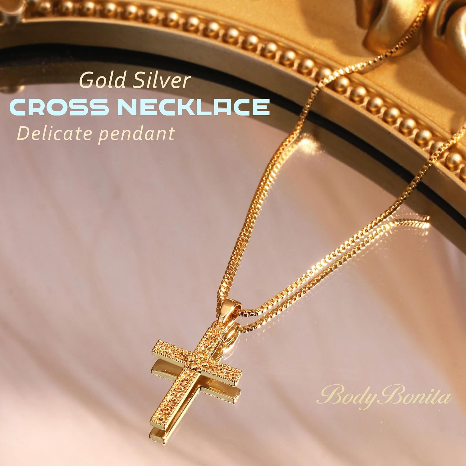 Detalle 2 de BodyBonita Cross Collar 16" Oro/Plata