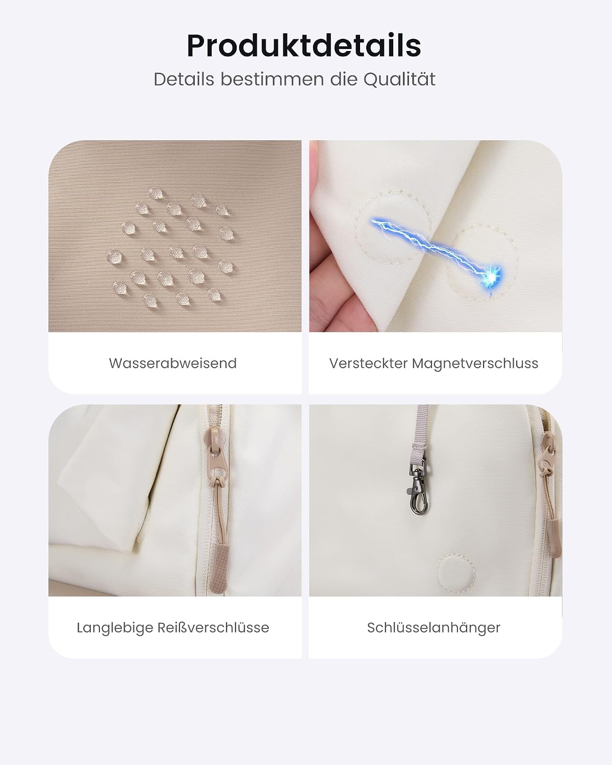 Detalle de LOVEVOOK Rucksack für Damen & Herren bis 17,3 Zoll – wasserdicht, Laptopfach 15,6 Zoll, Tagesrucksack für Schule & Uni