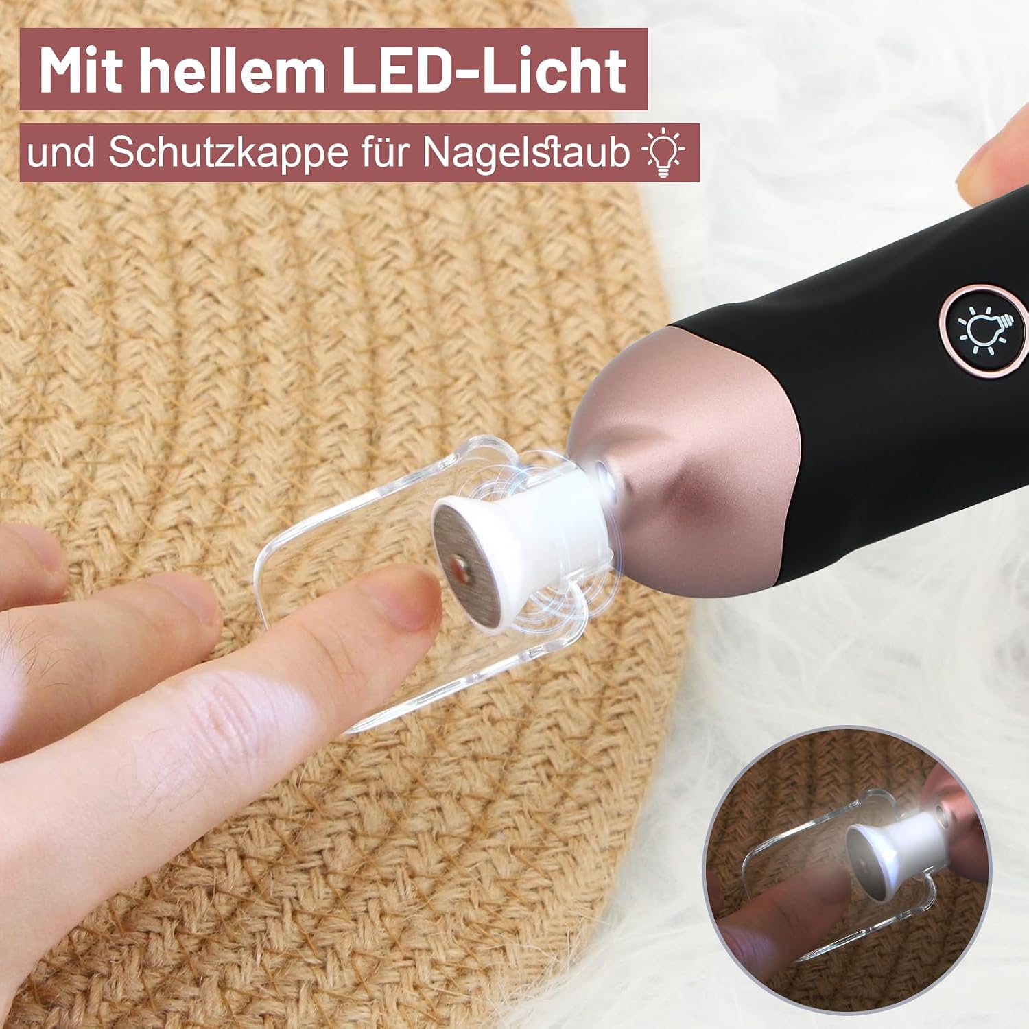 Thumbnail 3 de AOMEES Elektrische Nagelfräser Set 9 Aufsätze