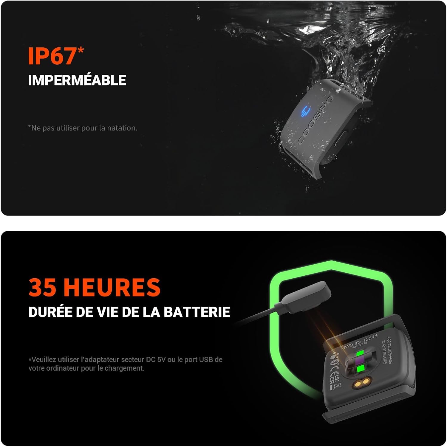 Thumbnail 5 de COOSPO HW9 Brassard cardio Bluetooth 5.0 📟