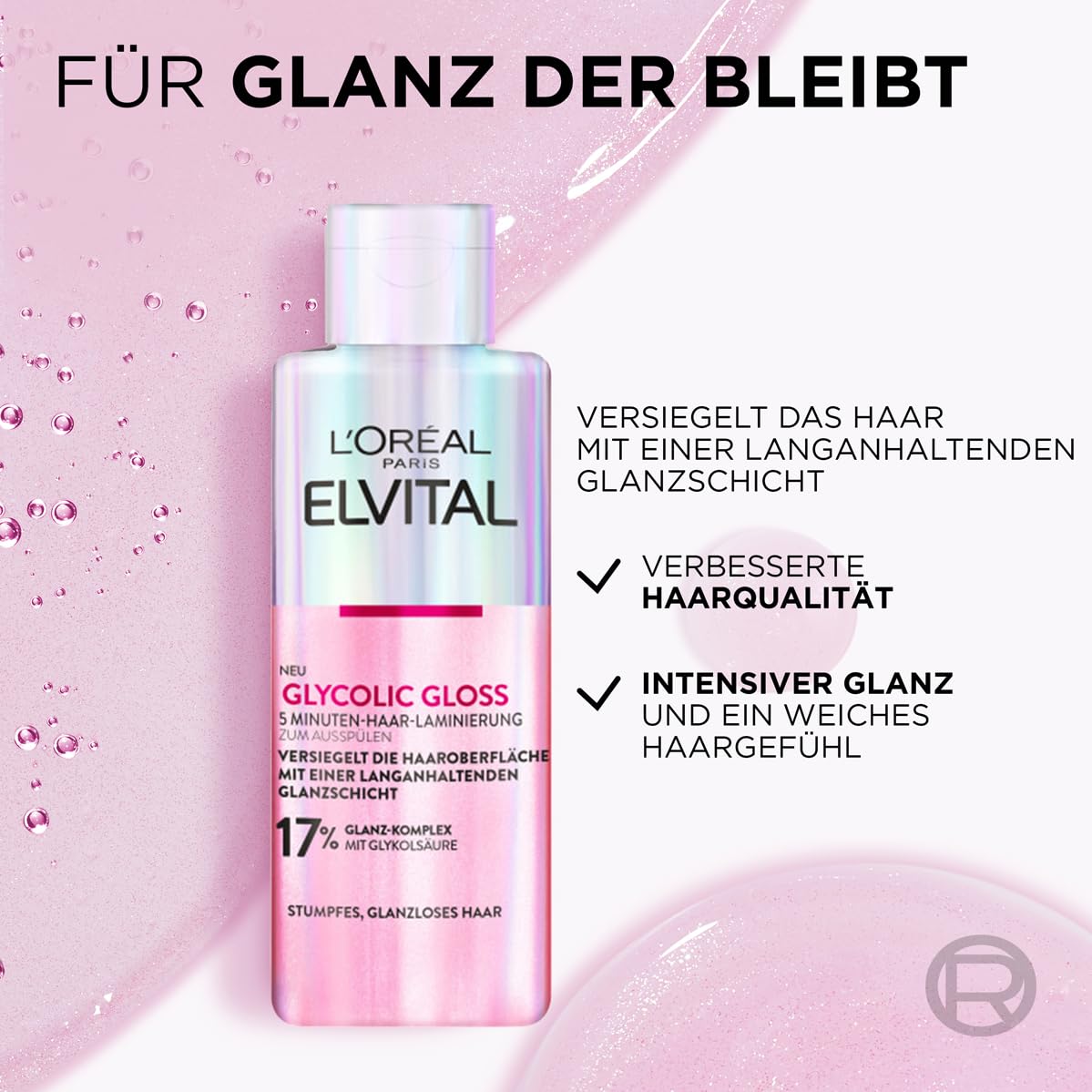 Thumbnail 6 de L’Oréal Paris Elvital Glycolic Gloss Bundle 3-teilig – Glänzendes Haar dank Glycolsäure-Glossing