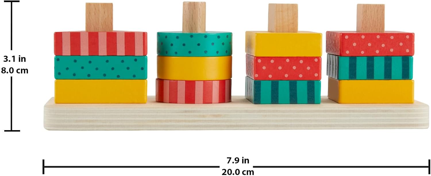 Detalle 2 de Puzzle Formes à Empiler Fisher-Price – Jeu de motricité fine en bois pour enfants dès 2 ans