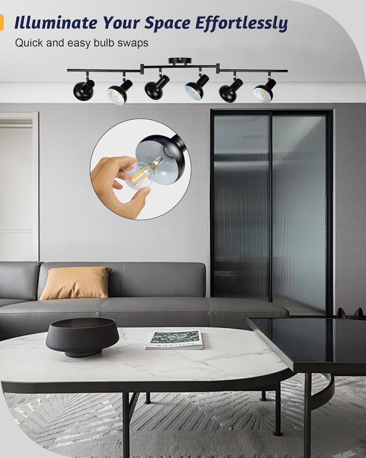Thumbnail 5 de HiBay 6 Way Spotlights Black ceiling light