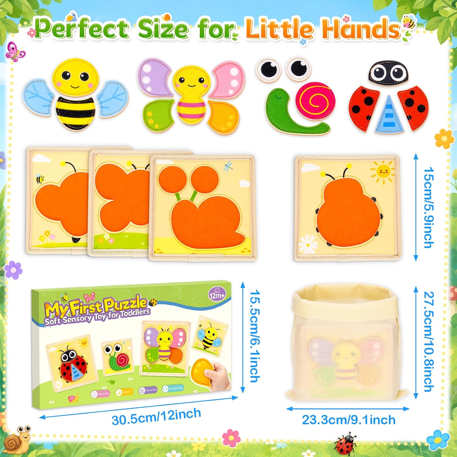 Thumbnail 5 de Toddler Felt Animal Jigsaw Puzzle – Montessori-inspired Toy for 1–3 Year Olds