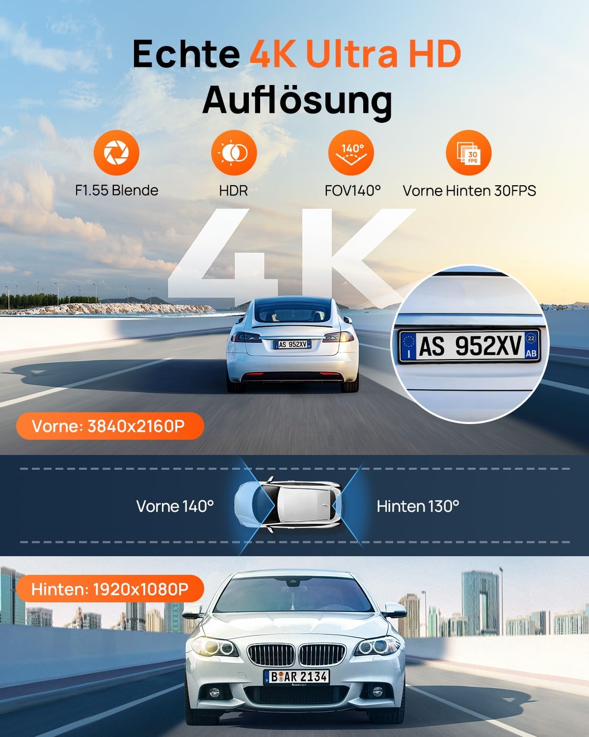 Detalle 2 de 70mai A800SE Dashcam Vorne & Hinten