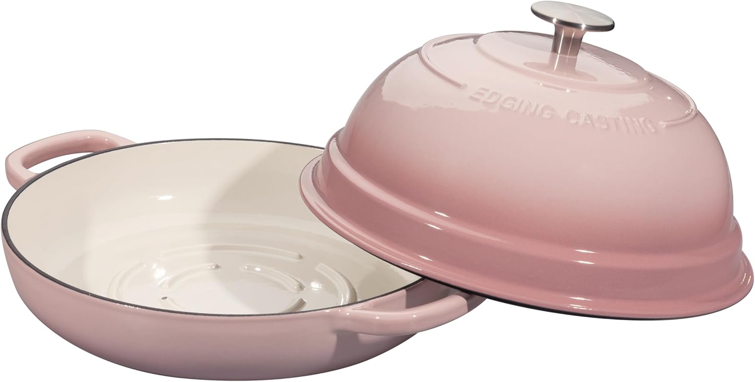 Thumbnail 4 de Edging Casting 6-Quart Enameled Cast Iron Dutch Oven Pot with Lid (Pink) for Bread Baking