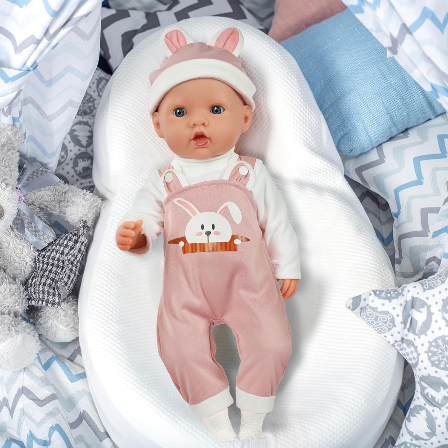 Thumbnail 6 de Aolso set vestiti per bambole New Born 35-45 cm con cappello e calzini (coniglietto rosa) — bambola non inclusa