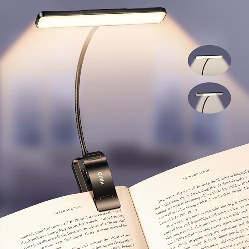 Detalle de Gritin 2026 Luz Lectura Gen 2: lámpara recargable con 32 LED de Espectro Completo