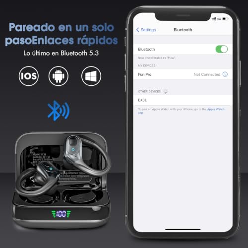 Detalle de HAOYUYAN Auriculares inalámbricos Bluetooth 5.4 con cancelación de ruido, 75 h de reproducción y IPX7