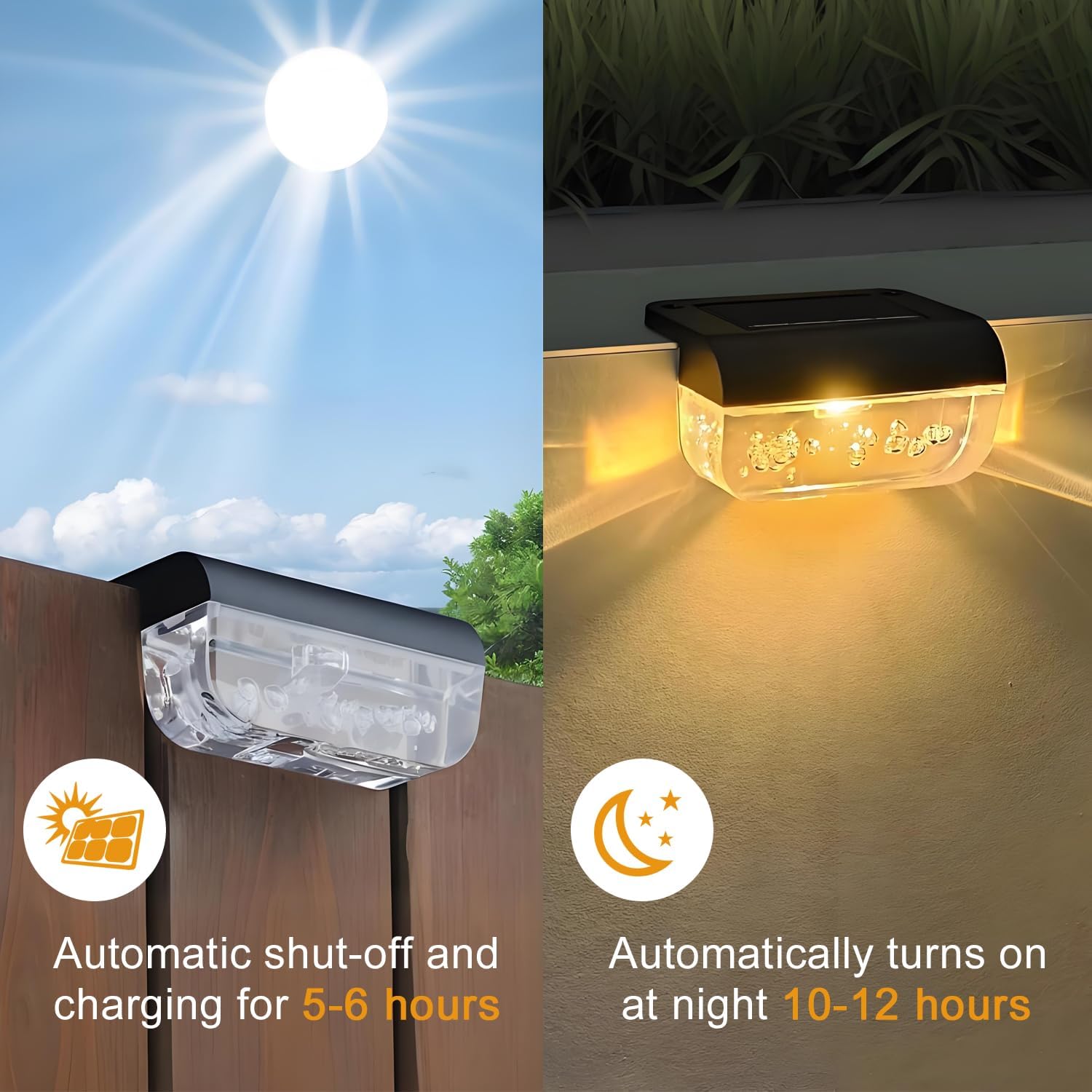 Detalle 2 de Anmossi 2406A-S4 buitenlampen op zonne-energie, 8 stuks, warmwit ledlicht en IP44