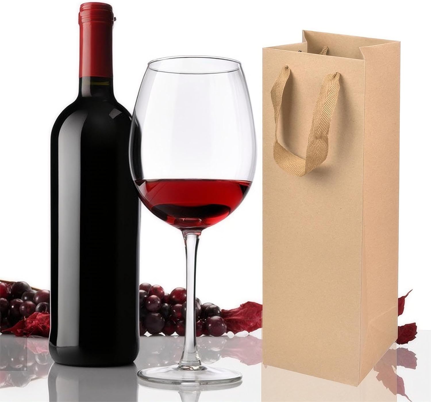Detalle 2 de Kraft Paper Wine Bottle Carrier Pack of 12